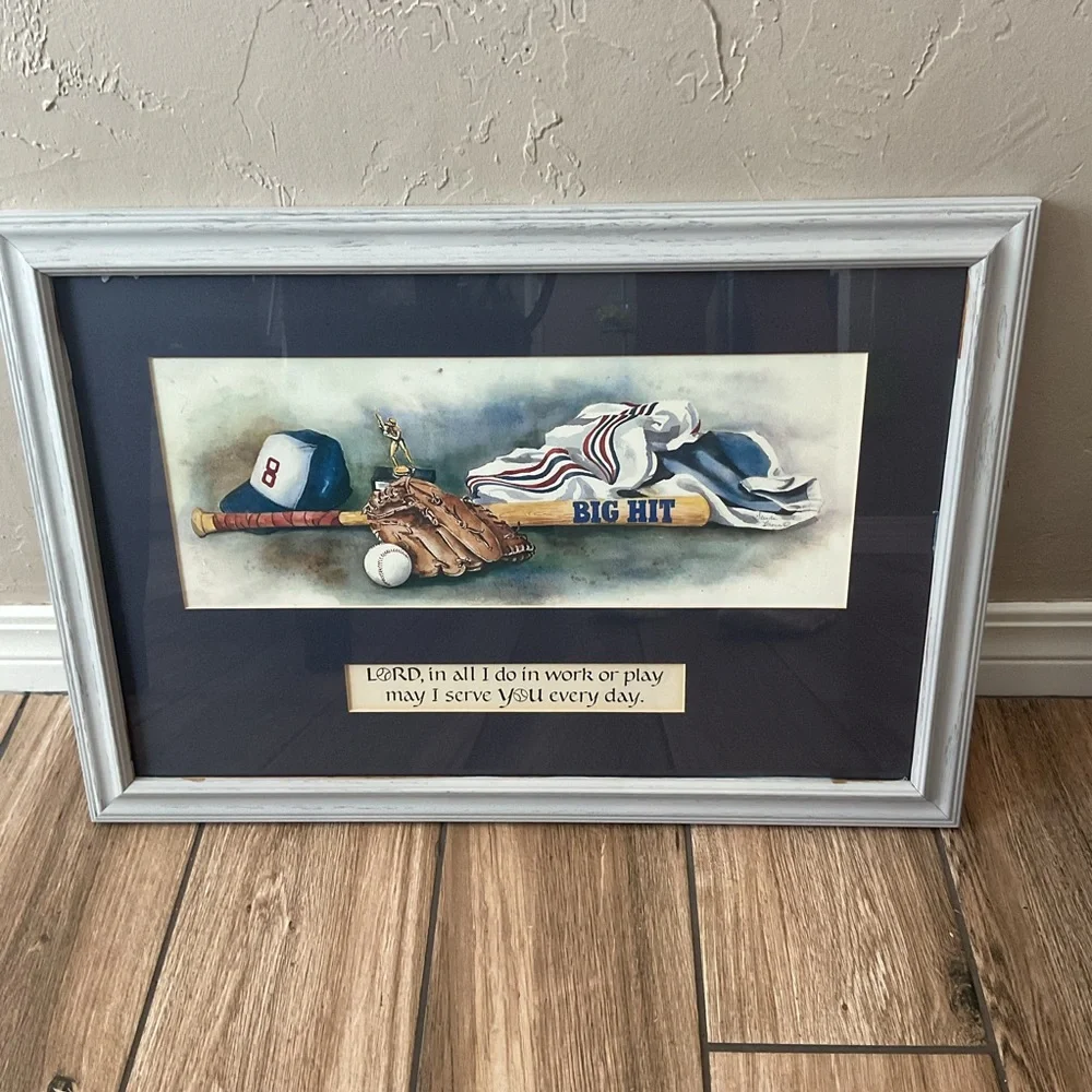 Big Hit Baseball Wall Art - Framed Print